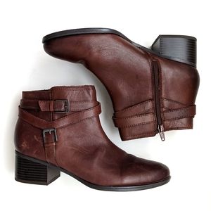 Naturalizer Side Zip Ankle Booties Chocolate Sz 9
